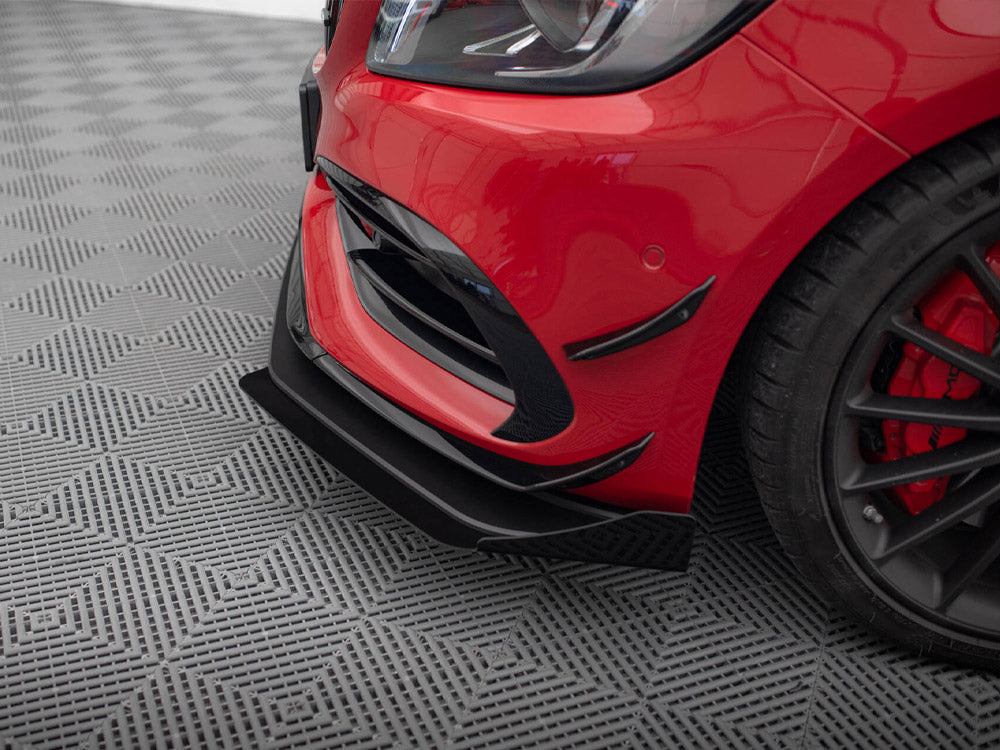 Maxton Design Street PRO Front Splitter + Flaps Mercedes-Benz A 45 AMG Aero W176 Facelift