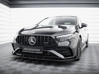 Maxton Design Street PRO Front Splitter + Flaps Mercedes-AMG A35 W177 Facelift