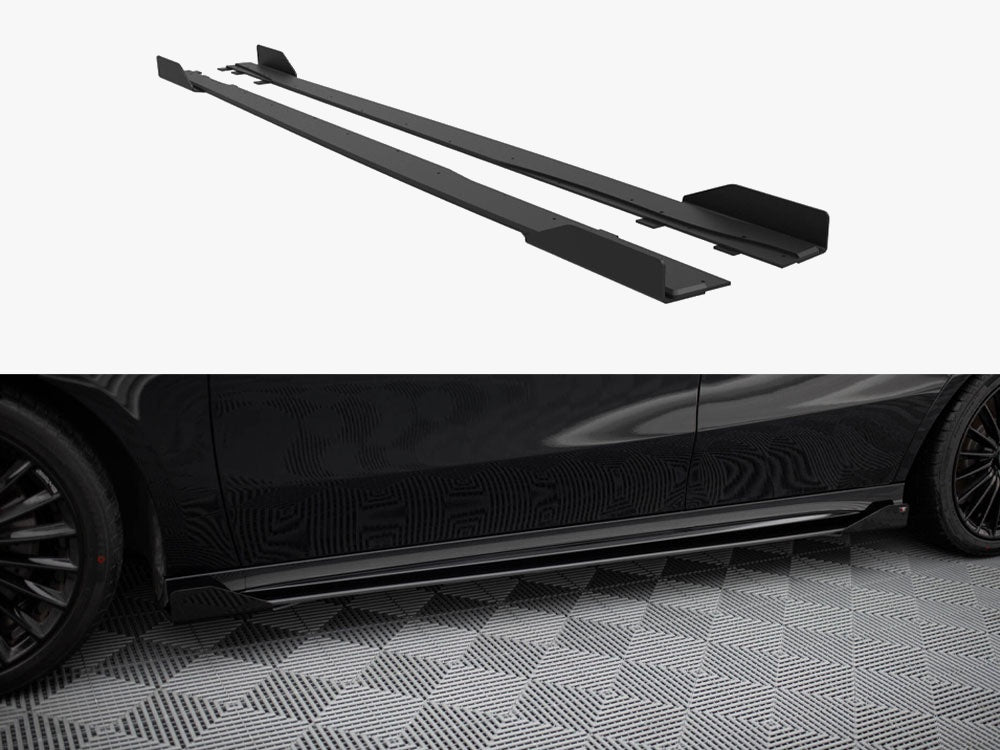 Maxton Design Street PRO Side Skirts Diffusers + Flaps Mercedes-AMG A35 W177 Facelift