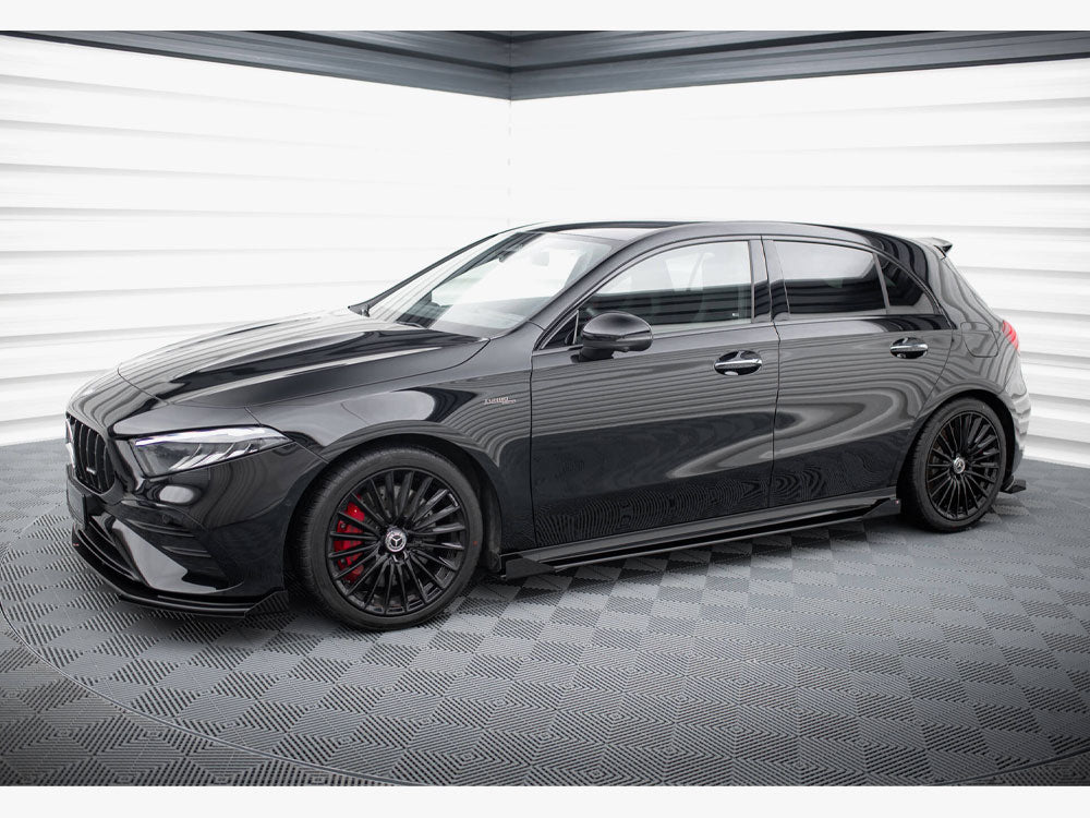Maxton Design Street PRO Side Skirts Diffusers + Flaps Mercedes-AMG A35 W177 Facelift