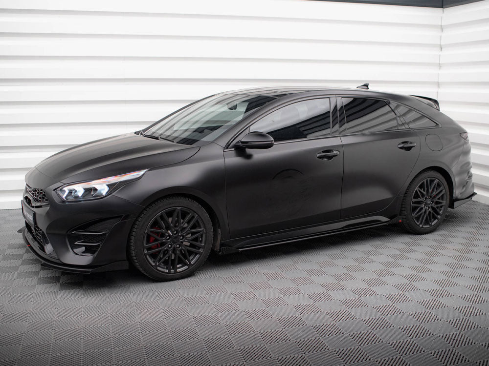 Maxton Design Street PRO Side Skirts Diffusers + Flaps Kia Proceed GT / GT-Line Mk1 Facelift / Ceed GT Mk3 Facelift