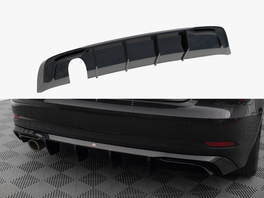 Maxton Design Rear Valance Audi A3 Sportback 8V Facelift (Version with one exhaust tip on single side)
