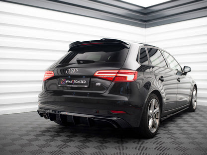 Maxton Design Rear Valance Audi A3 Sportback 8V Facelift (Version with one exhaust tip on single side)