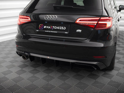Maxton Design Rear Valance Audi A3 Sportback 8V Facelift (Version with one exhaust tip on single side)