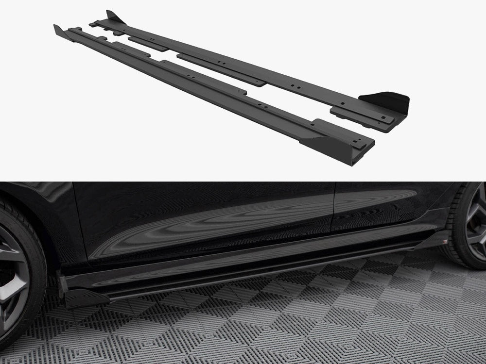 Maxton Design Street PRO Side Skirts Diffusers + Flaps Ford Fiesta ST / ST-Line Mk8