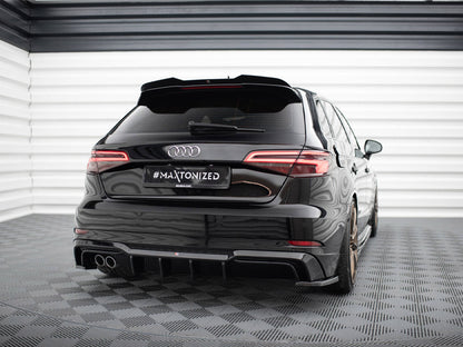 Maxton Design Rear Valance Audi A3 S-Line Sportback 8V Facelift (Version with dual exhausts on one side)