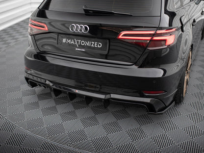 Maxton Design Rear Valance Audi A3 S-Line Sportback 8V Facelift (Version with dual exhausts on one side)