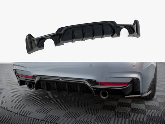 Maxton Design Rear Valance BMW 4 Coupe / Gran Coupe / Cabrio M-Pack F32 / F36 / F33 (Version with single exhausts on both sides)