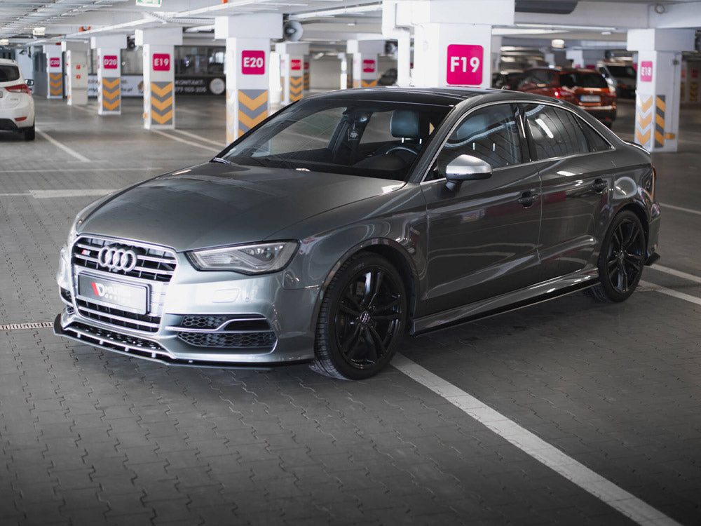 Maxton Design Street PRO Front Splitter Audi S3 / A3 S-Line Sedan 8V - Black-Red