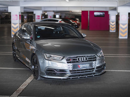 Maxton Design Street PRO Front Splitter Audi S3 / A3 S-Line Sedan 8V - Black-Red