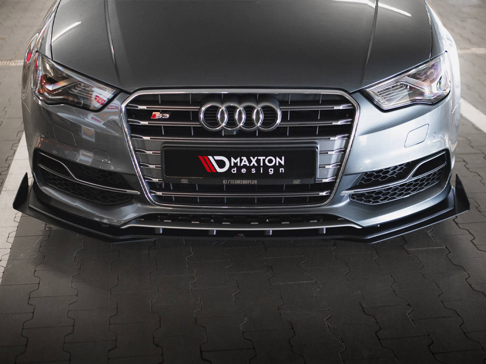 Maxton Design Street PRO Front Splitter + Flaps Audi S3 / A3 S-Line Sedan 8V