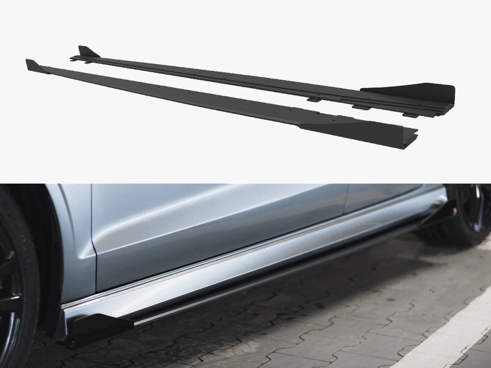 Maxton Design Street PRO Side Skirts Diffusers + Flaps Audi S3 / A3 S-Line Sedan 8V
