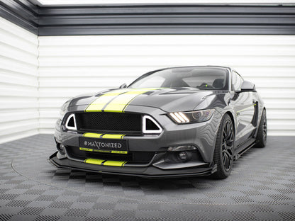 Maxton Design Street PRO Front Splitter + Flaps Ford Mustang GT Mk6