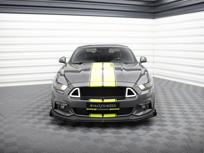 Maxton Design Street PRO Front Splitter + Flaps Ford Mustang GT Mk6