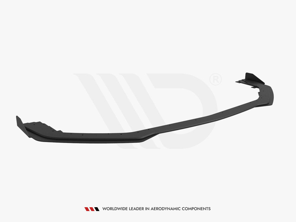 Maxton Design Street PRO Front Splitter + Flaps Ford Mustang GT Mk6 - Black-Red + Gloss Flaps