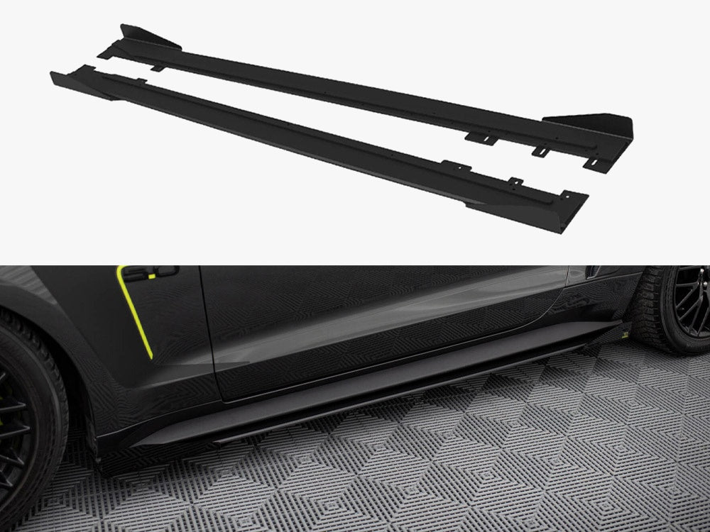 Maxton Design Street PRO Side Skirts Diffusers + Flaps Ford Mustang GT Mk6