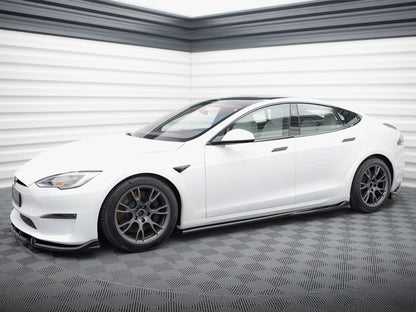 Maxton Design Side Skirts Diffusers V.1 Tesla Model S Plaid Mk1 Facelift