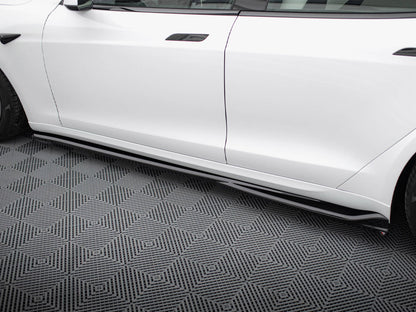 Maxton Design Side Skirts Diffusers V.1 Tesla Model S Plaid Mk1 Facelift