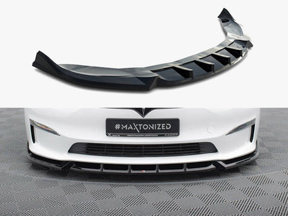 Maxton Design Front Splitter V.1 Tesla Model S Plaid Mk1 Facelift