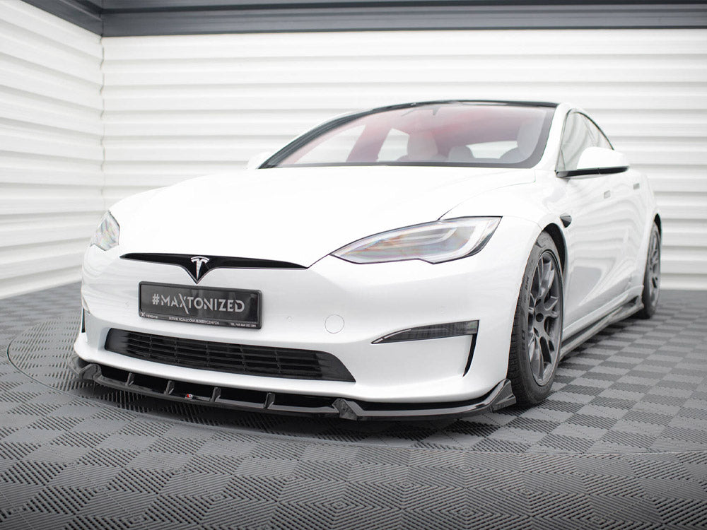 Maxton Design Front Splitter V.1 Tesla Model S Plaid Mk1 Facelift