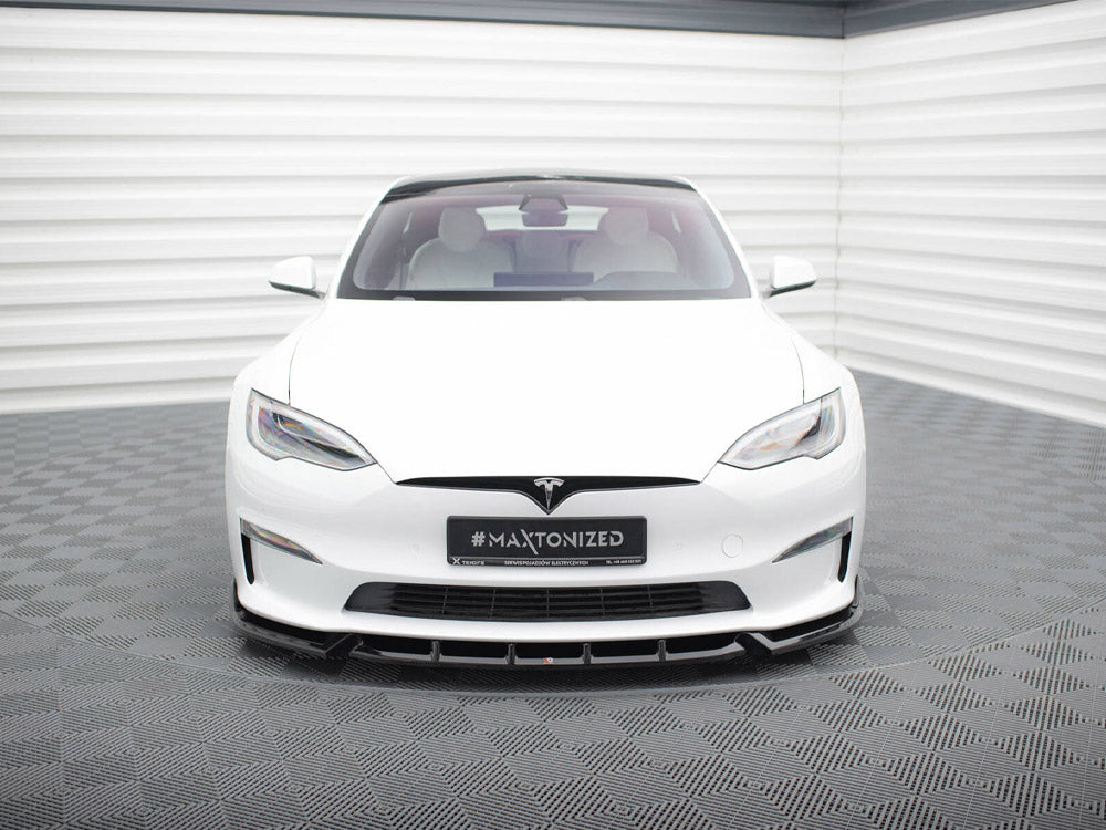 Maxton Design Front Splitter V.1 Tesla Model S Plaid Mk1 Facelift