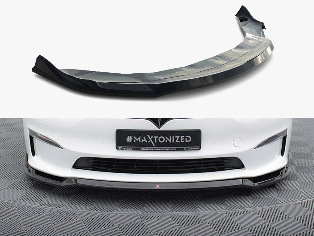Maxton Design Front Splitter V.2 Tesla Model S Plaid Mk1 Facelift