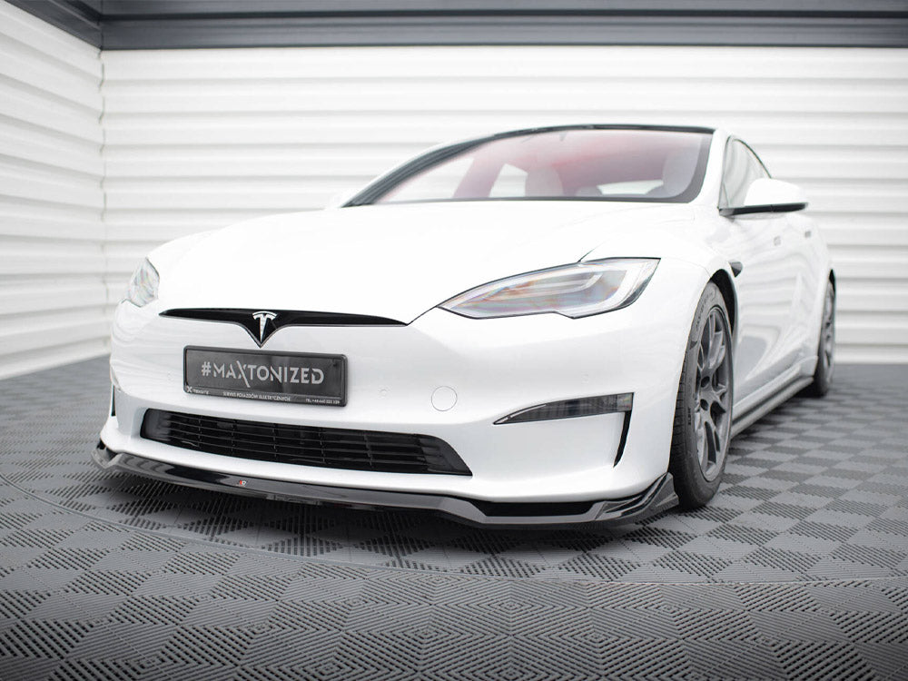 Maxton Design Front Splitter V.2 Tesla Model S Plaid Mk1 Facelift