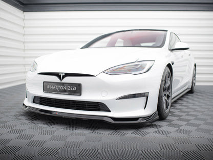 Maxton Design Front Splitter V.2 Tesla Model S Plaid Mk1 Facelift