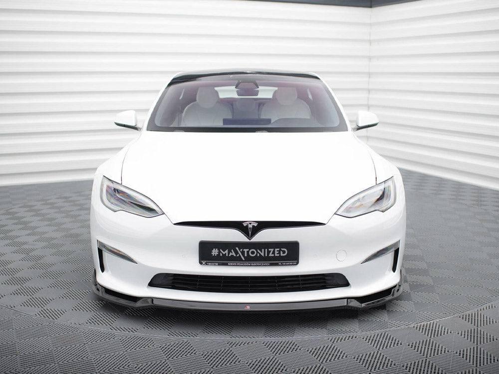 Maxton Design Front Splitter V.2 Tesla Model S Plaid Mk1 Facelift