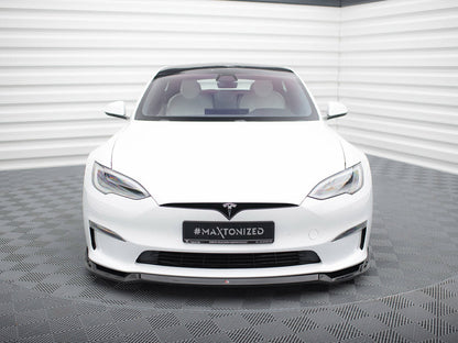 Maxton Design Front Splitter V.2 Tesla Model S Plaid Mk1 Facelift