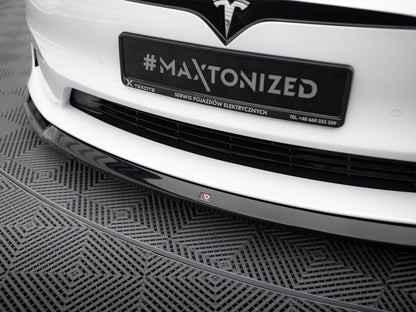 Maxton Design Front Splitter V.2 Tesla Model S Plaid Mk1 Facelift