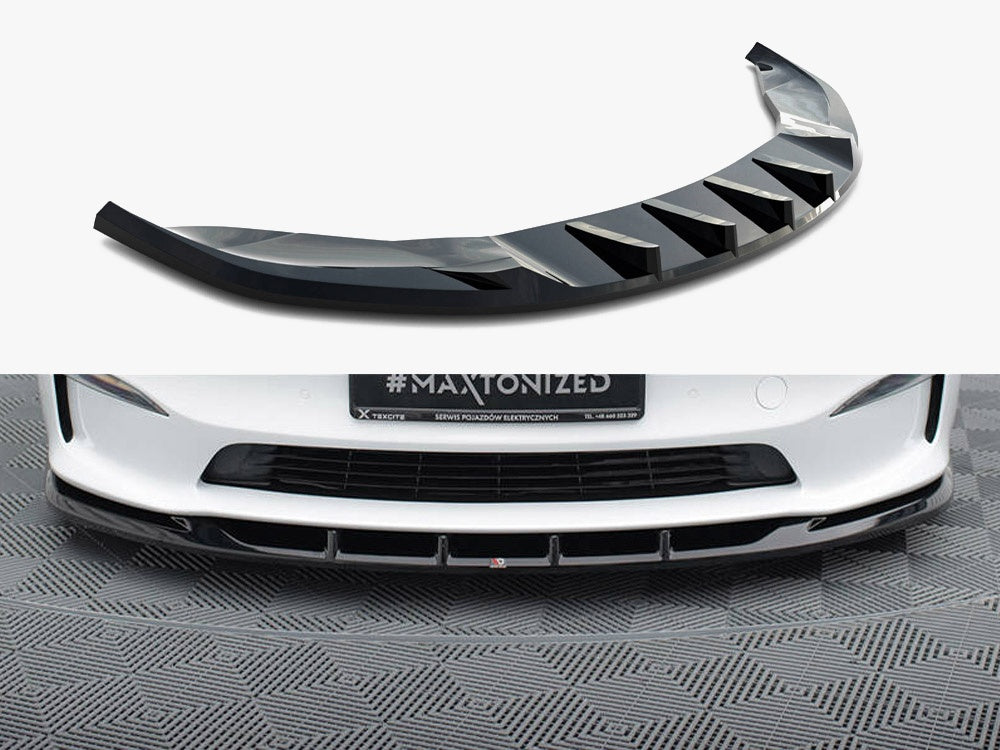 Maxton Design Front Splitter V.3 Tesla Model S Plaid Mk1 Facelift