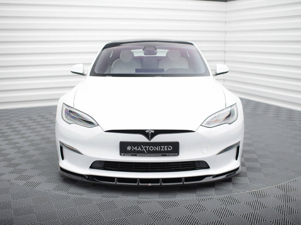 Maxton Design Front Splitter V.3 Tesla Model S Plaid Mk1 Facelift
