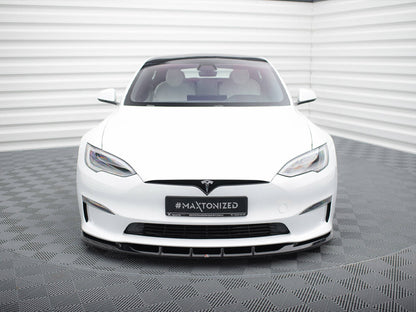 Maxton Design Front Splitter V.3 Tesla Model S Plaid Mk1 Facelift