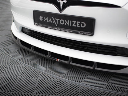 Maxton Design Front Splitter V.3 Tesla Model S Plaid Mk1 Facelift