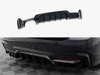Maxton Design Rear Valance BMW 4 Coupe / Gran Coupe / Cabrio M-Pack F32 / F36 / F33 (Version with exhaust on one side)