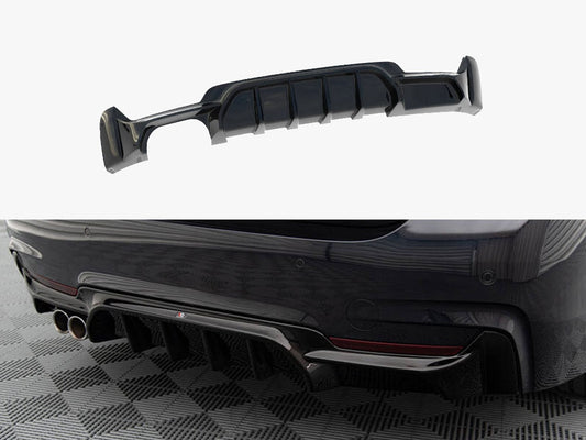 Maxton Design Rear Valance BMW 4 Coupe / Gran Coupe / Cabrio M-Pack F32 / F36 / F33 (Version with exhaust on one side)