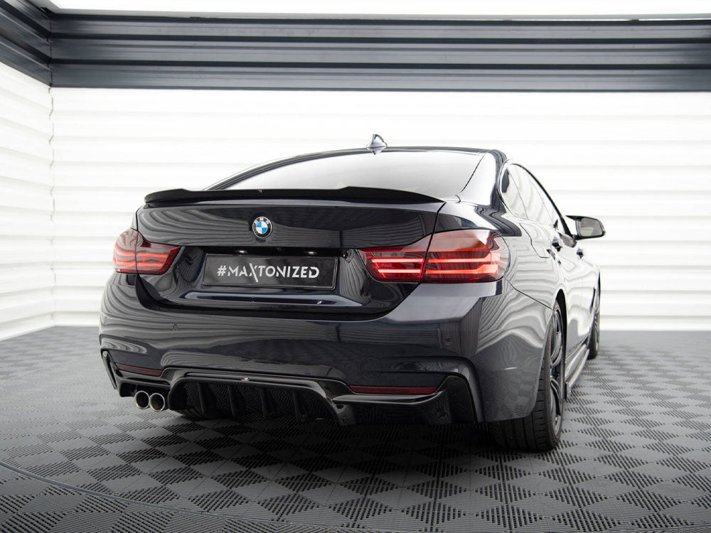 Maxton Design Rear Valance BMW 4 Coupe / Gran Coupe / Cabrio M-Pack F32 / F36 / F33 (Version with exhaust on one side)