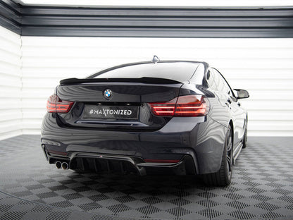 Maxton Design Rear Valance BMW 4 Coupe / Gran Coupe / Cabrio M-Pack F32 / F36 / F33 (Version with exhaust on one side)