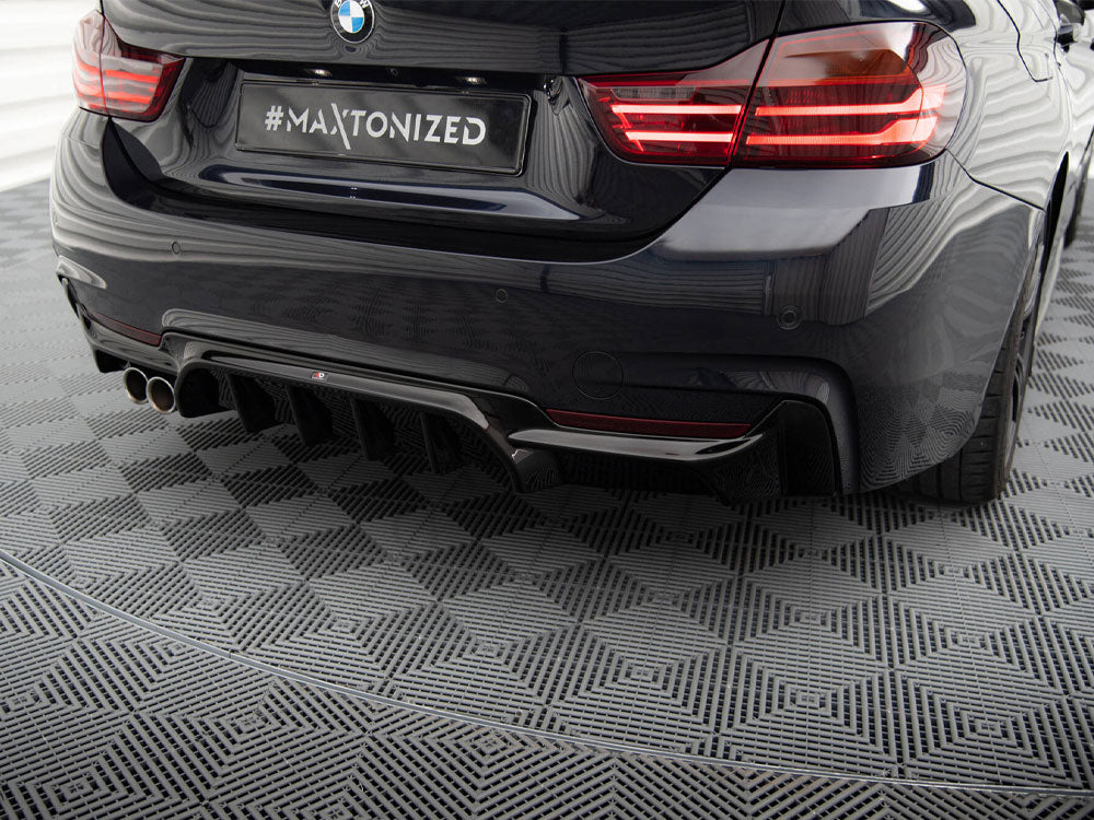 Maxton Design Rear Valance BMW 4 Coupe / Gran Coupe / Cabrio M-Pack F32 / F36 / F33 (Version with exhaust on one side)