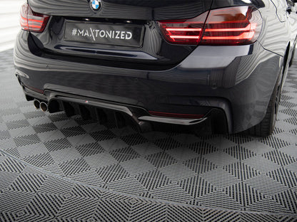 Maxton Design Rear Valance BMW 4 Coupe / Gran Coupe / Cabrio M-Pack F32 / F36 / F33 (Version with exhaust on one side)