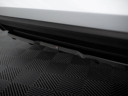 Maxton Design Central Rear Splitter (Vertical Bars) Skoda Kodiaq RS - Carbon Look