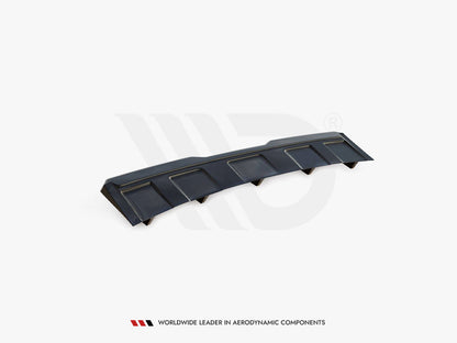 Maxton Design Central Rear Splitter (Vertical Bars) Skoda Kodiaq RS - Carbon Look