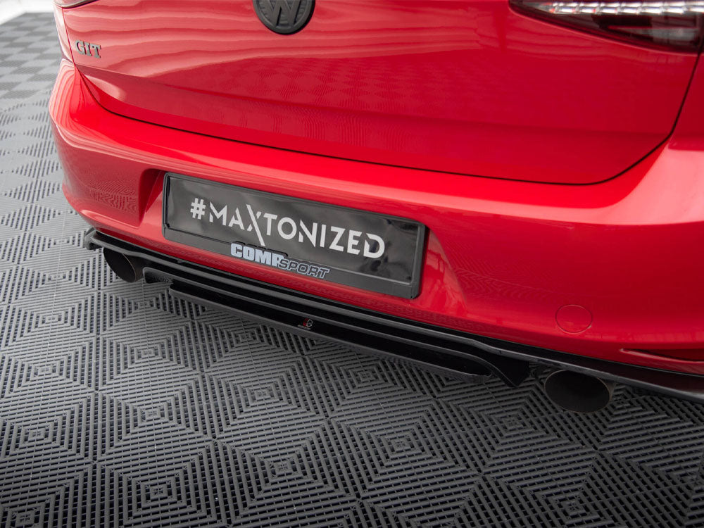 Maxton Design Central Rear Splitter VW Golf GTI Mk7 Clubsport - Textured