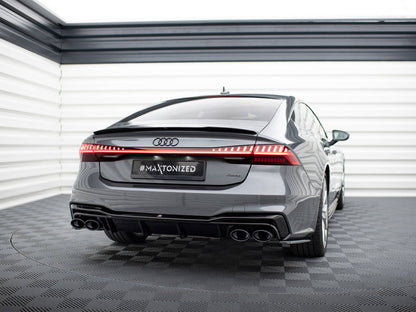 Maxton Design Rear Valance + Exhaust Ends Imitation Audi A7 S-Line C8 / S7 C8 / C8 Facelift / S7 Facelift