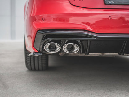 Maxton Design Rear Valance + Exhaust Ends Imitation Audi A7 S-Line C8 / S7 C8 / C8 Facelift / S7 Facelift