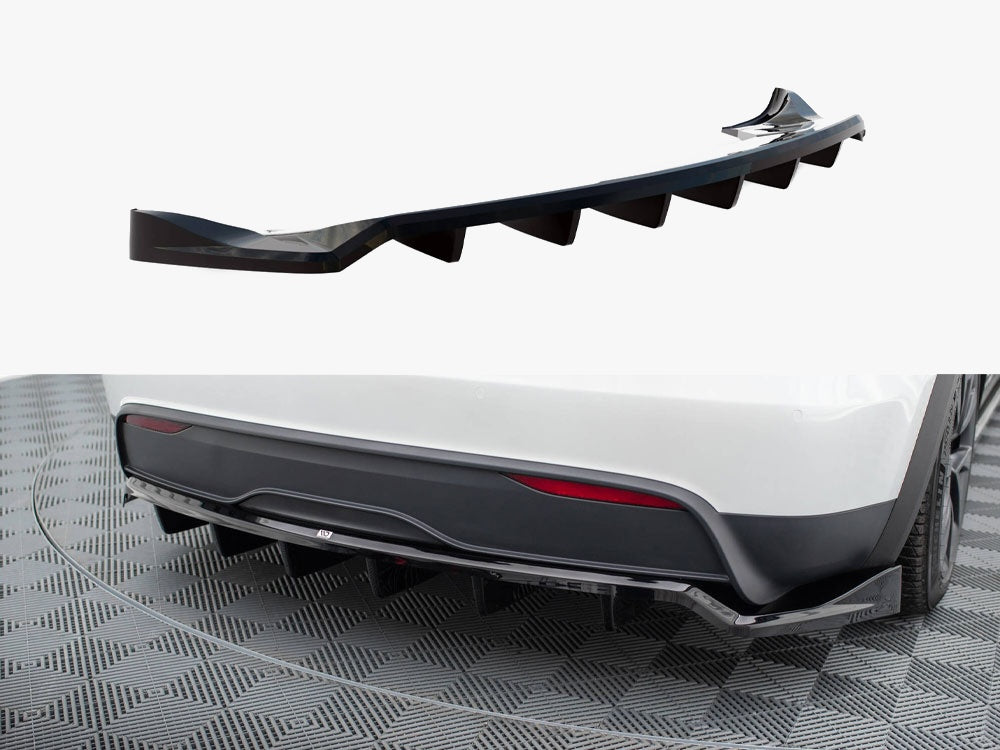 Maxton Design Rear Splitter (Vertical Bars) Tesla Model X Mk1 Facelift