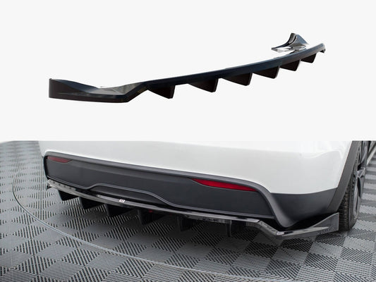 Maxton Design Rear Splitter (Vertical Bars) Tesla Model X Mk1 Facelift