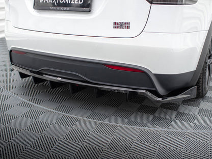 Maxton Design Rear Splitter (Vertical Bars) Tesla Model X Mk1 Facelift