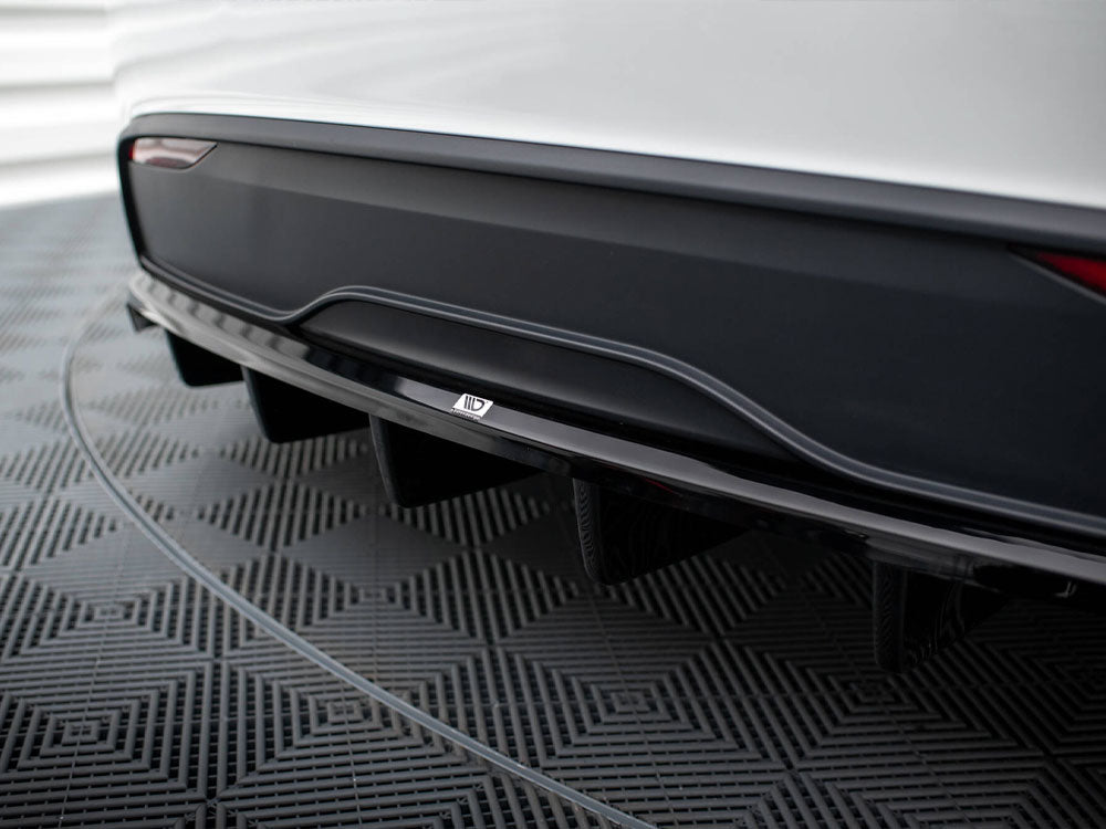 Maxton Design Rear Splitter (Vertical Bars) Tesla Model X Mk1 Facelift